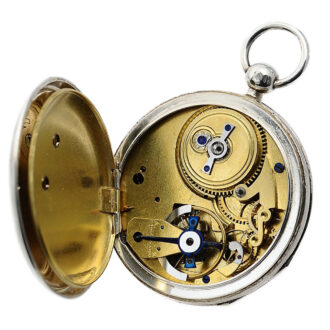 Swiss silver pocket watch with regulator dial and date Circa 1820