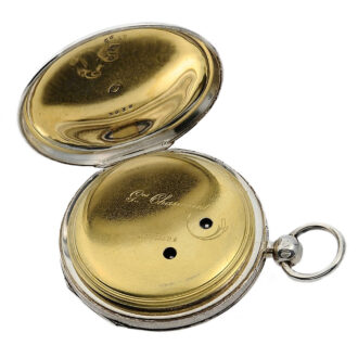 Swiss silver pocket watch with regulator dial and date Circa 1820