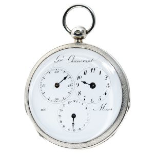 Swiss silver pocket watch with regulator dial and date Circa 1820