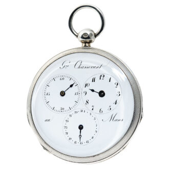 Swiss silver pocket watch with regulator dial and date Circa 1820