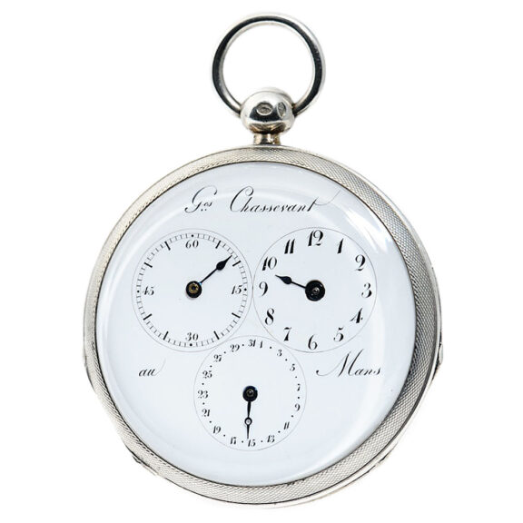 Swiss silver pocket watch with regulator dial and date Circa 1820