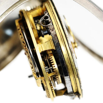 English pair-cased watch with repoussé decoration Circa 1750