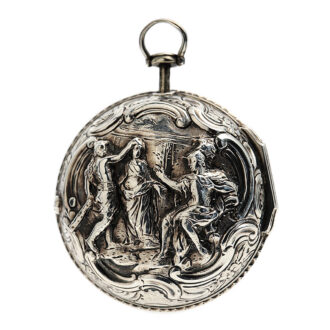 English pair-cased watch with repoussé decoration Circa 1750