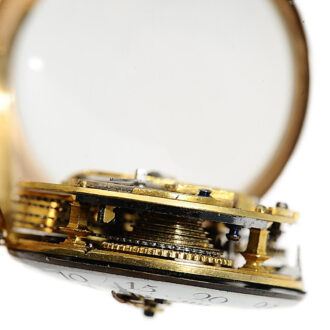 German 18K gold open faced verge pocket watch Circa 1780