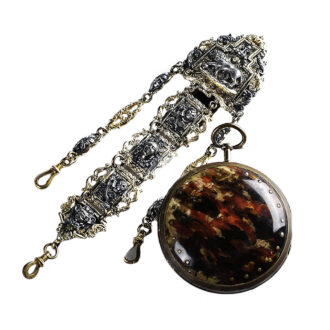 Swiss verge with matching repoussé chatelaine Circa 1780