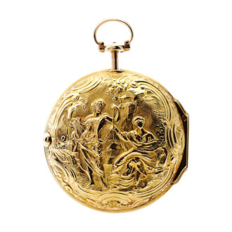 English verge pocket watch with repoussé decoration Circa 1780