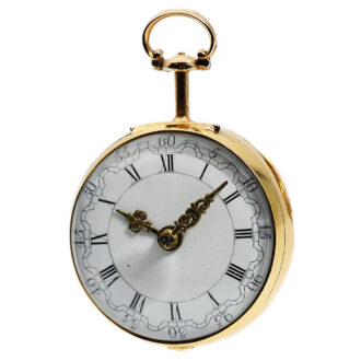 English verge pocket watch with repoussé decoration Circa 1780