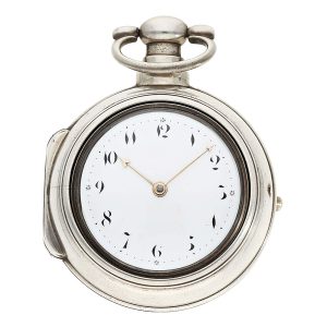 Rare English sterling silver pair cased coach clock Circa 1811
