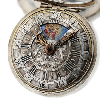English pair-cased watch with simple rotating automaton Circa 1720