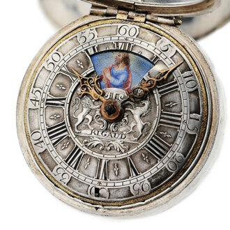 English pair-cased watch with simple rotating automaton Circa 1720