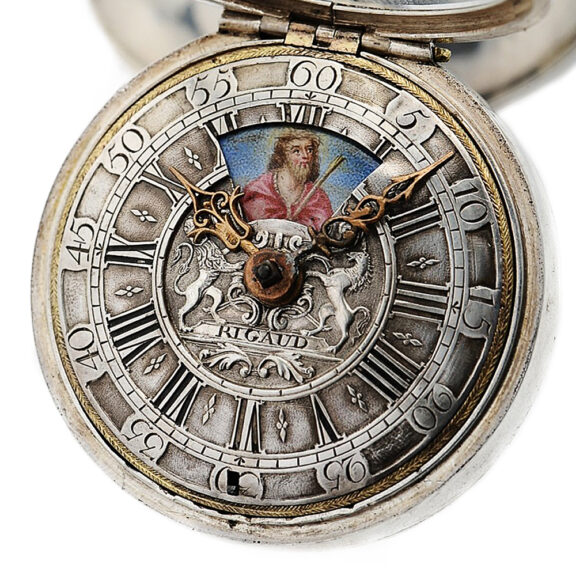 English pair-cased watch with simple rotating automaton Circa 1720 English pair-cased watch with simple rotating automaton Circa 1720