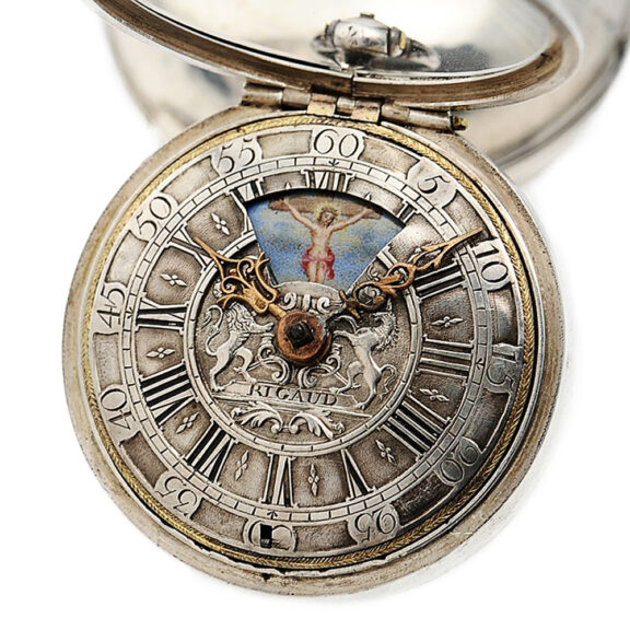 English pair-cased watch with simple rotating automaton Circa 1720 English pair-cased watch with simple rotating automaton Circa 1720