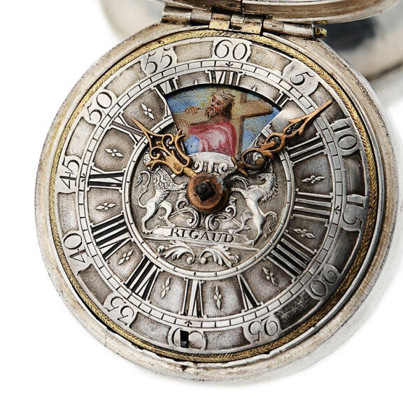 English pair-cased watch with simple rotating automaton Circa 1720 English pair-cased watch with simple rotating automaton Circa 1720