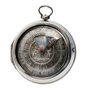 English pair-cased watch with simple rotating automaton Circa 1720