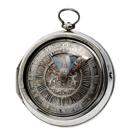English pair-cased watch with simple rotating automaton Circa 1720