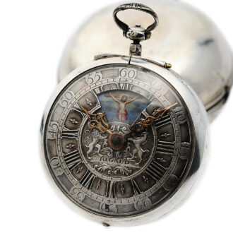 English pair-cased watch with simple rotating automaton Circa 1720