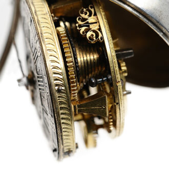 English pair-cased watch with simple rotating automaton Circa 1720