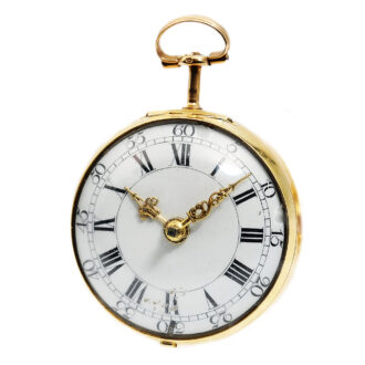 English verge pocket watch with repoussé decoration Circa 1768