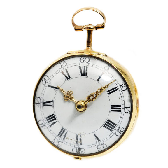 English verge pocket watch with repoussé decoration Circa 1768 English verge pocket watch with repoussé decoration Circa 1768