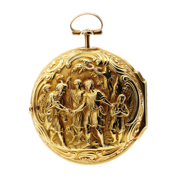 English verge pocket watch with repoussé decoration Circa 1768 English verge pocket watch with repoussé decoration Circa 1768