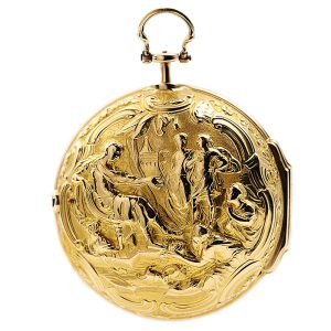 Rare Danish pocket watch with repoussé decoration Circa 1760