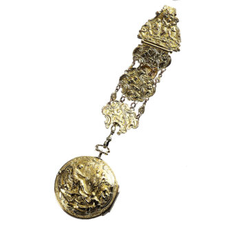 Rare Danish pocket watch with repoussé decoration Circa 1760