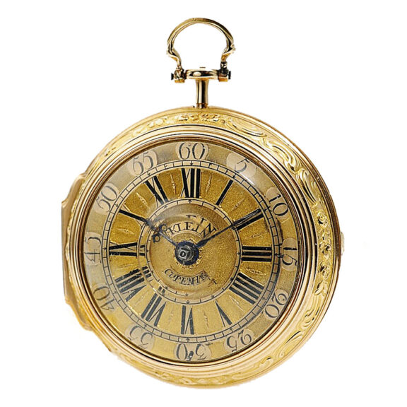 Rare Danish pocket watch with repoussé decoration Circa 1760 Rare Danish pocket watch with repoussé decoration Circa 1760