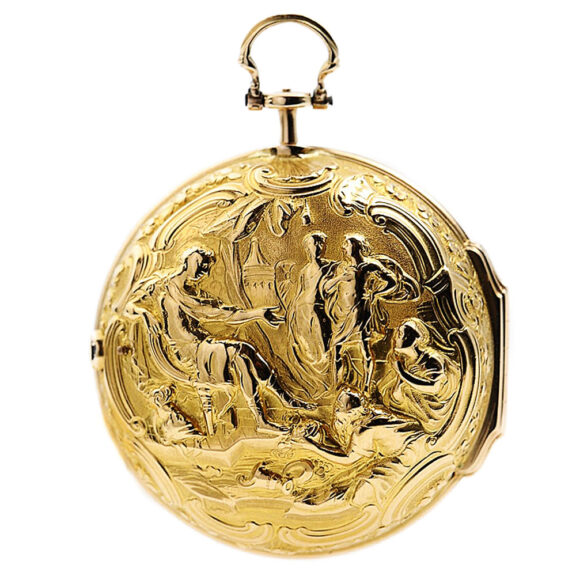 Rare Danish pocket watch with repoussé decoration Circa 1760