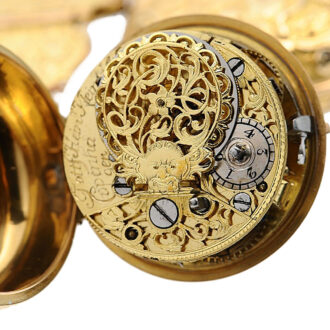 Rare Danish pocket watch with repoussé decoration Circa 1760