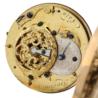 French pocket watch in a lavishly decorated gold case Circa 1780