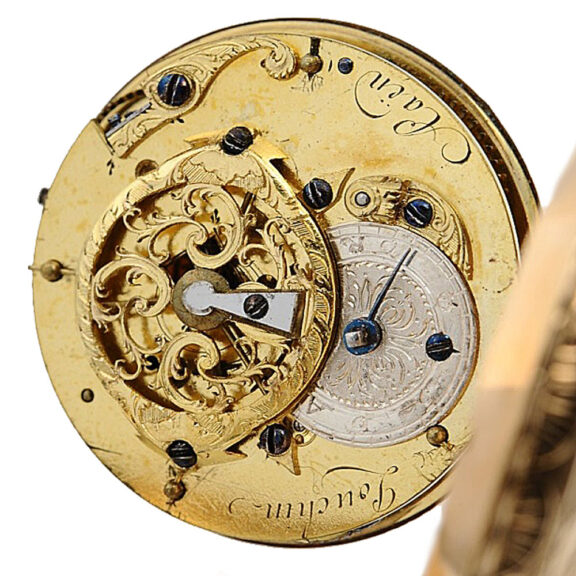 French pocket watch in a lavishly decorated gold case Circa 1780 French pocket watch in a lavishly decorated gold case Circa 1780