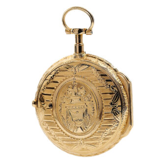 French pocket watch in a lavishly decorated gold case Circa 1780