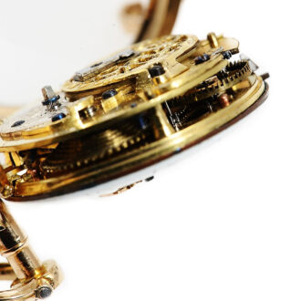 French pocket watch in a lavishly decorated gold case Circa 1780