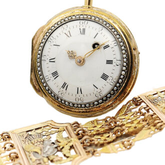 French gold verge pocket watch studded with half pearls Circa 1780
