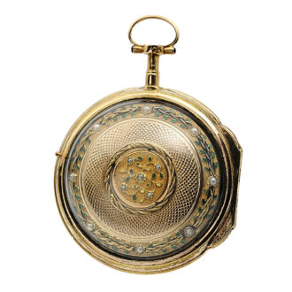 French gold verge pocket watch studded with half pearls Circa 1780