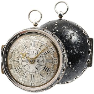 English silver pair-cased verge pocket watch with alarm Circa 1710