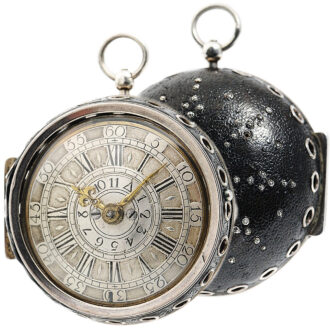 English silver pair-cased verge pocket watch with alarm Circa 1710