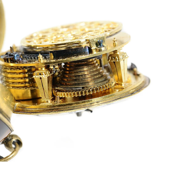 French verge Oignon pocket watch with watch chain Circa 1695 French verge Oignon pocket watch with watch chain Circa 1695
