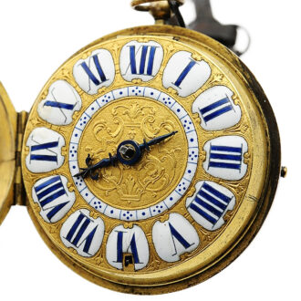 French verge Oignon pocket watch with watch chain Circa 1695
