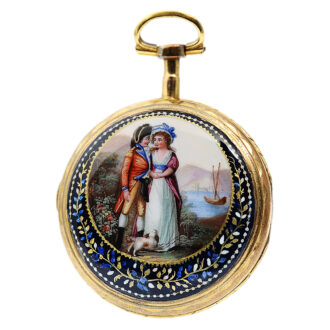 French pocket watch with enamel medallion and chatelaine Circa 1790 French pocket watch with enamel medallion and chatelaine Circa 1790