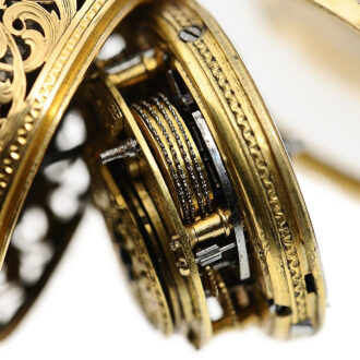 English repeating pocket watch with repoussé decoration Circa 1750