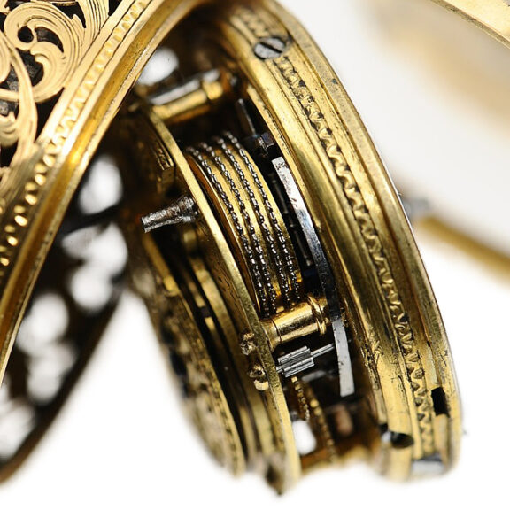 English repeating pocket watch with repoussé decoration Circa 1750 English repeating pocket watch with repoussé decoration Circa 1750