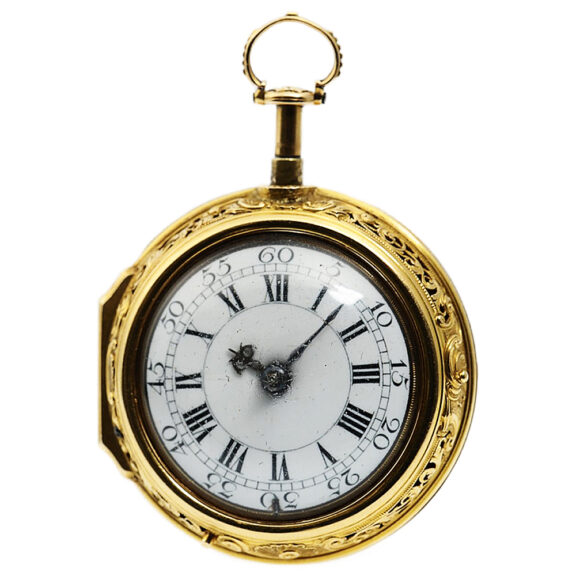 English repeating pocket watch with repoussé decoration Circa 1750 English repeating pocket watch with repoussé decoration Circa 1750