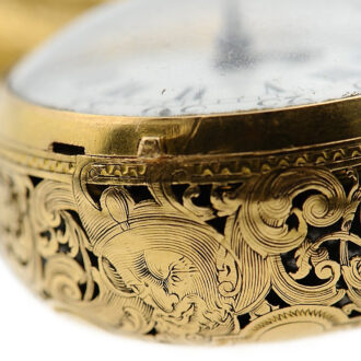 English repeating pocket watch with repoussé decoration Circa 1750