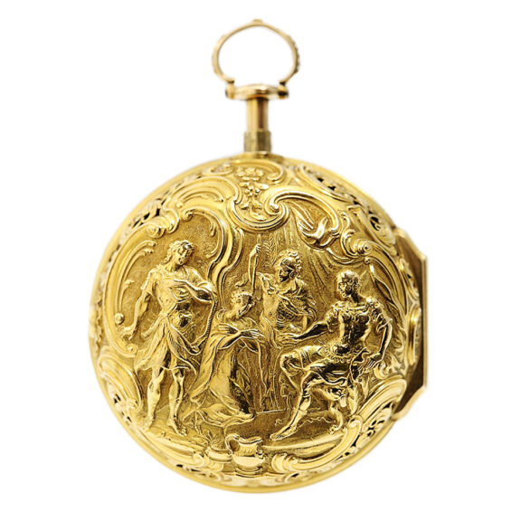 English repeating pocket watch with repoussé decoration Circa 1750 English repeating pocket watch with repoussé decoration Circa 1750