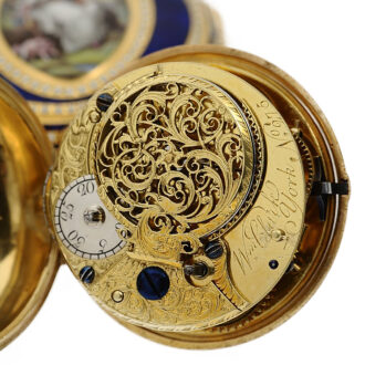 English pocket watch with miniature enamel painting Circa 1778