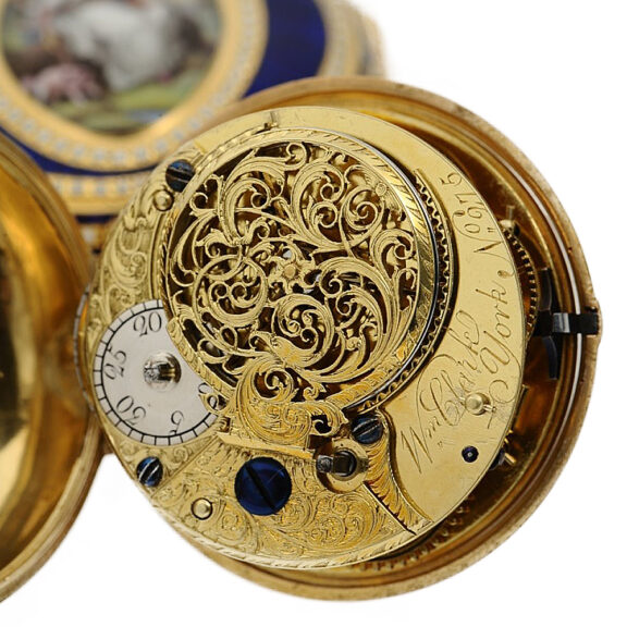 English pocket watch with miniature enamel painting Circa 1778 English pocket watch with miniature enamel painting Circa 1778