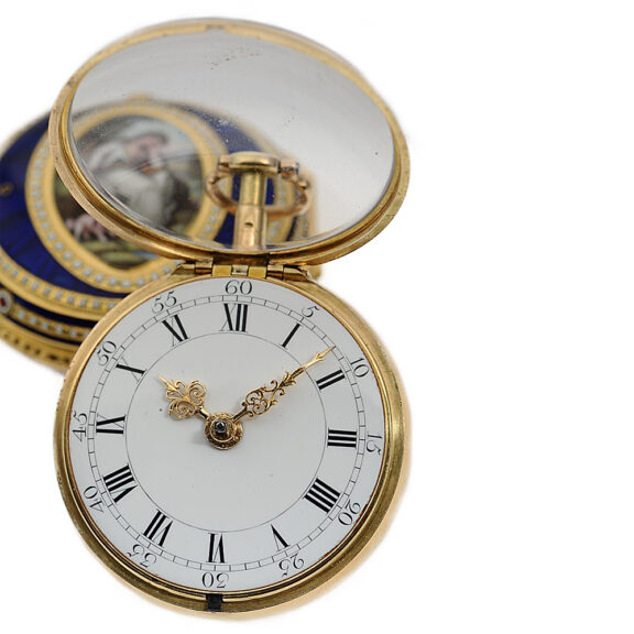 English pocket watch with miniature enamel painting Circa 1778 English pocket watch with miniature enamel painting Circa 1778