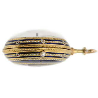 English pocket watch with miniature enamel painting Circa 1778