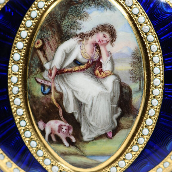 English pocket watch with miniature enamel painting Circa 1778 English pocket watch with miniature enamel painting Circa 1778